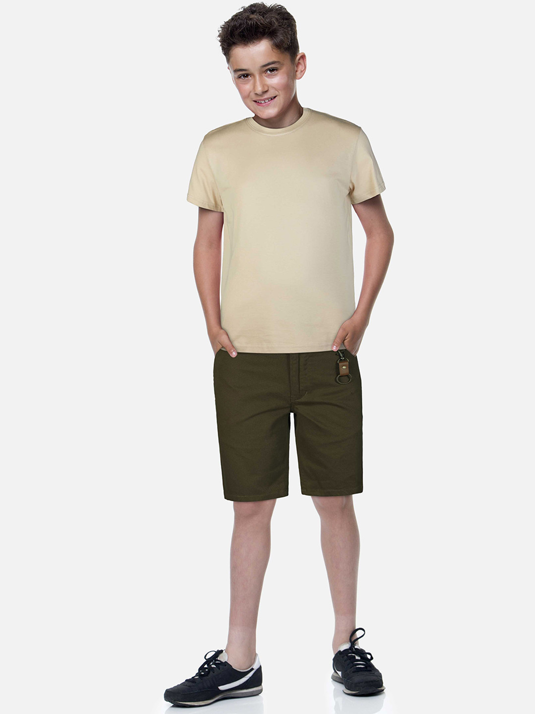 

Gini and Jony Boys Cotton Regular-Fit Shorts, Olive