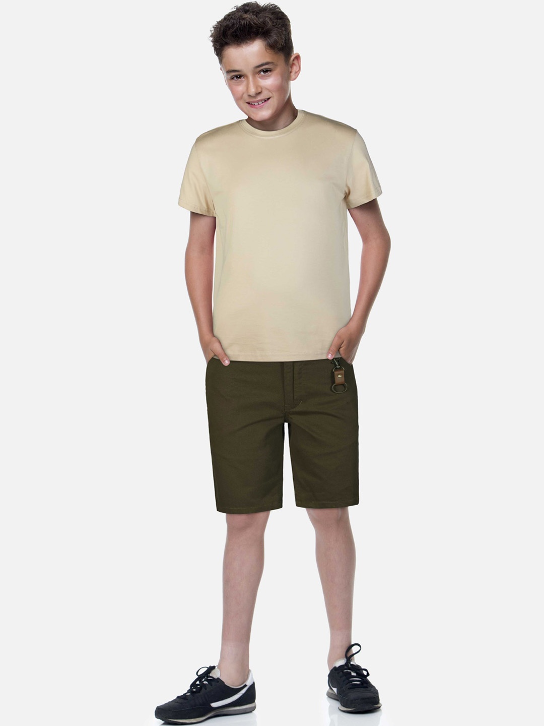 

Gini and Jony Boys Mid-Rise Cotton Chino Shorts, Olive