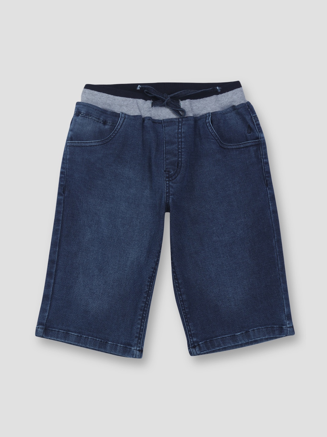 

Gini and Jony Boys Mid-Rise Washed Denim Shorts, Navy blue