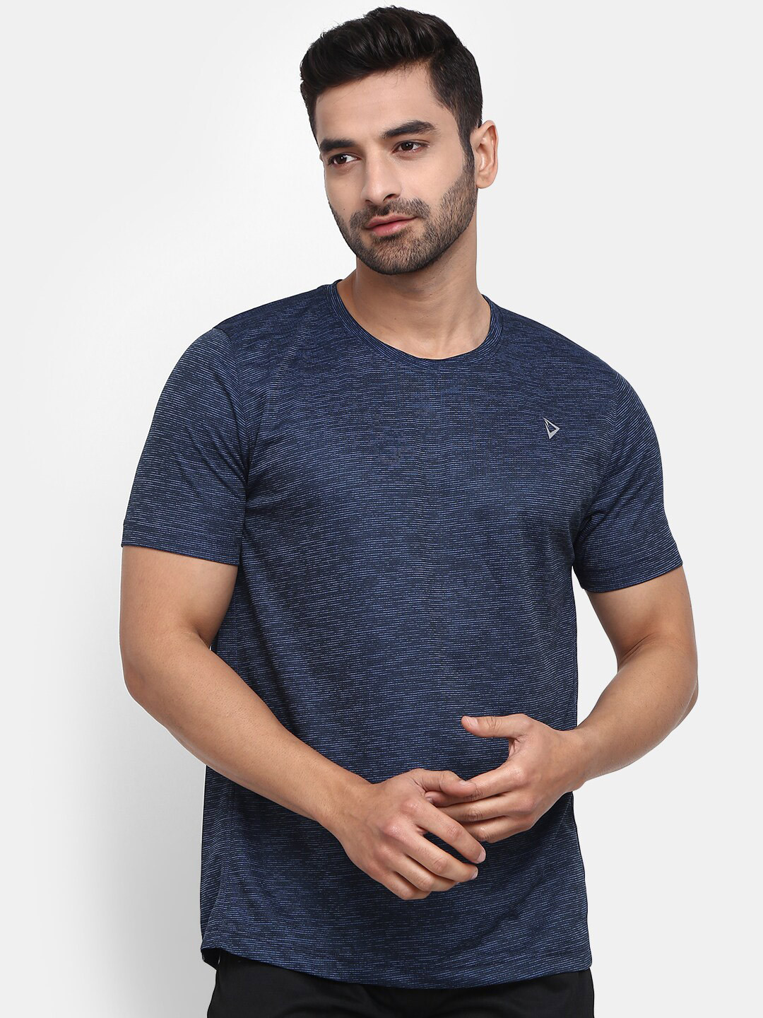 

V-Mart Men Self Design T-shirt, Blue