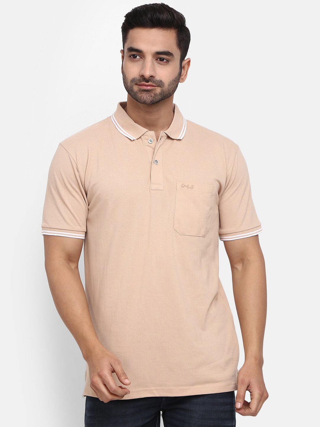 

V-Mart Men Polo Collar T-shirt, Beige