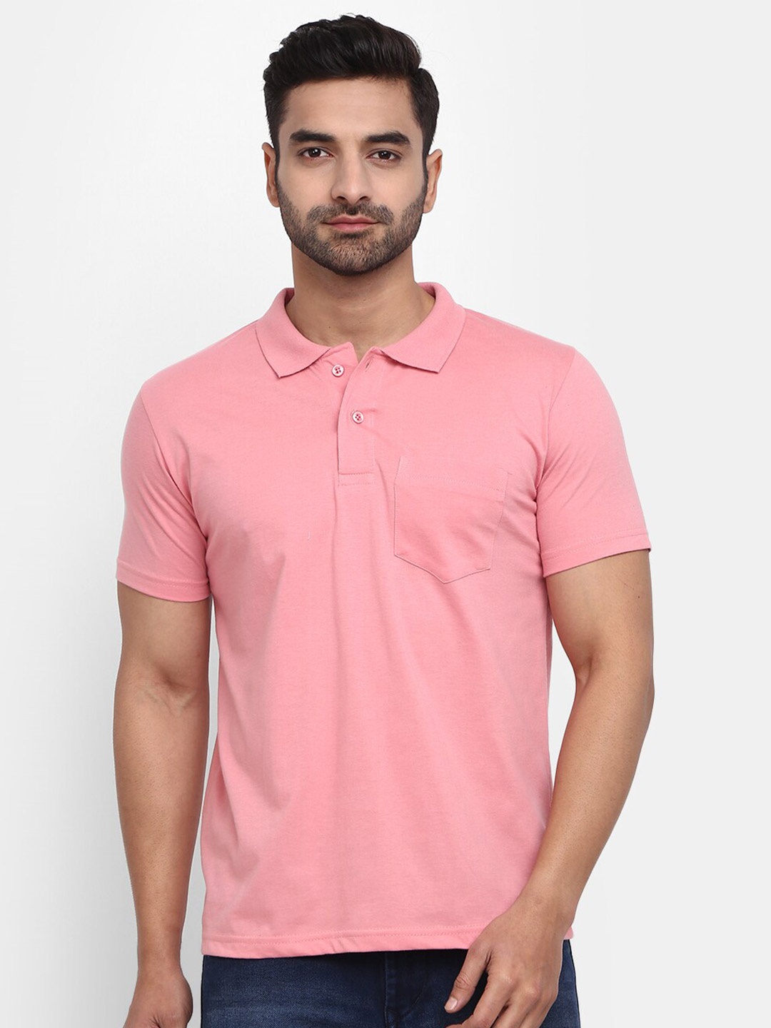

V-Mart Men Polo Collar Slim Fit T-shirt, Pink