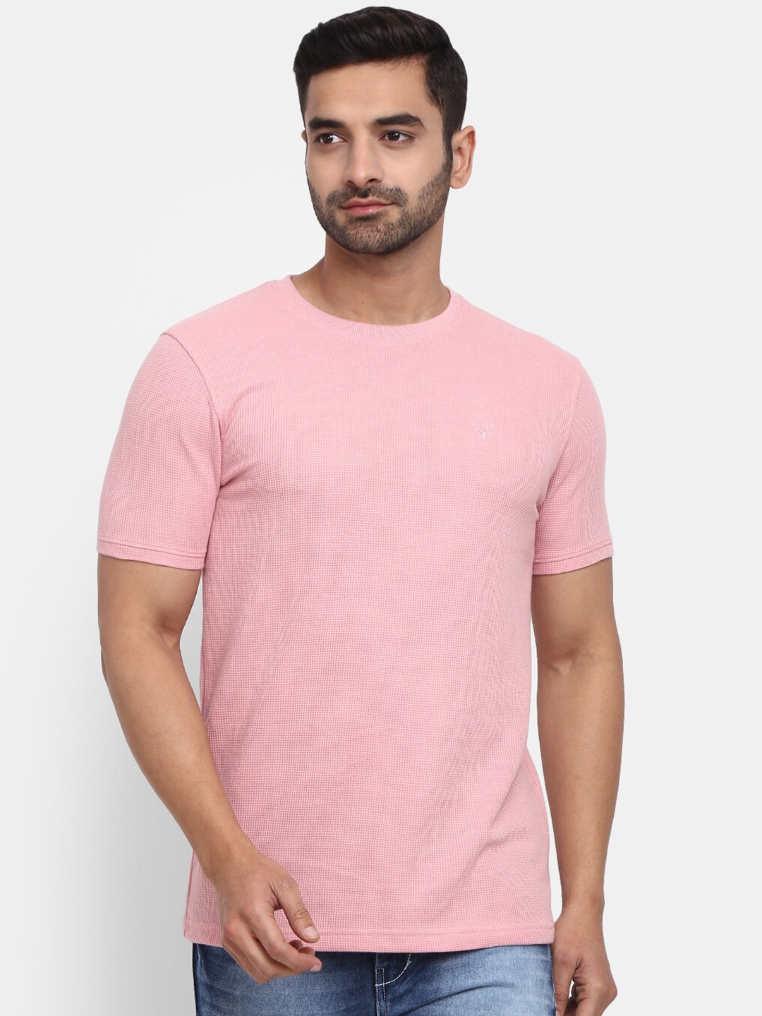 

V-Mart Men Round Neck Slim Fit T-shirt, Peach