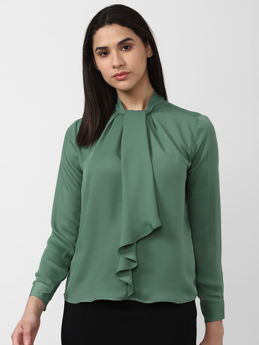 

Van Heusen Woman Solid Gathered Or Pleated Formal Top, Green