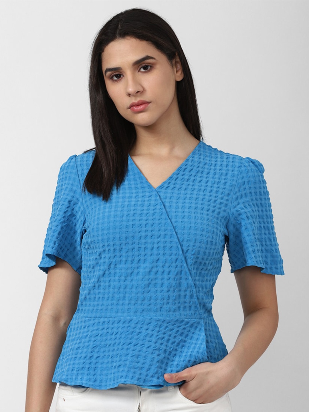 

Van Heusen Woman V Neck Wrap Formal Top, Blue