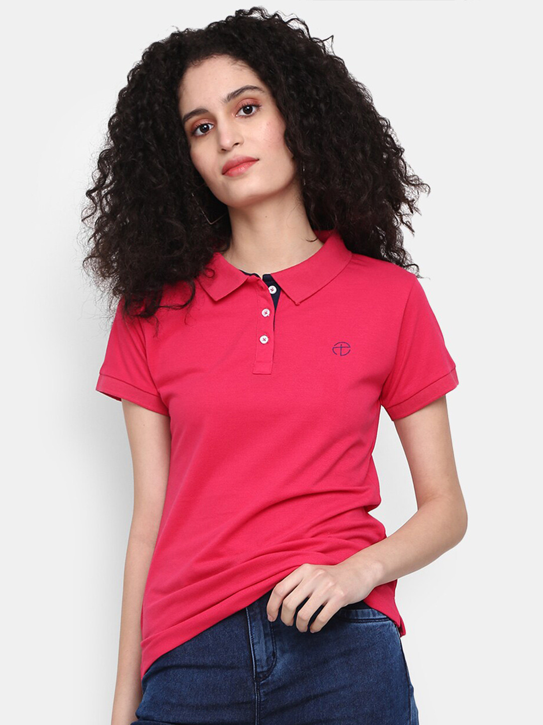 

V-Mart Women Polo Collar T-shirt, Fuchsia