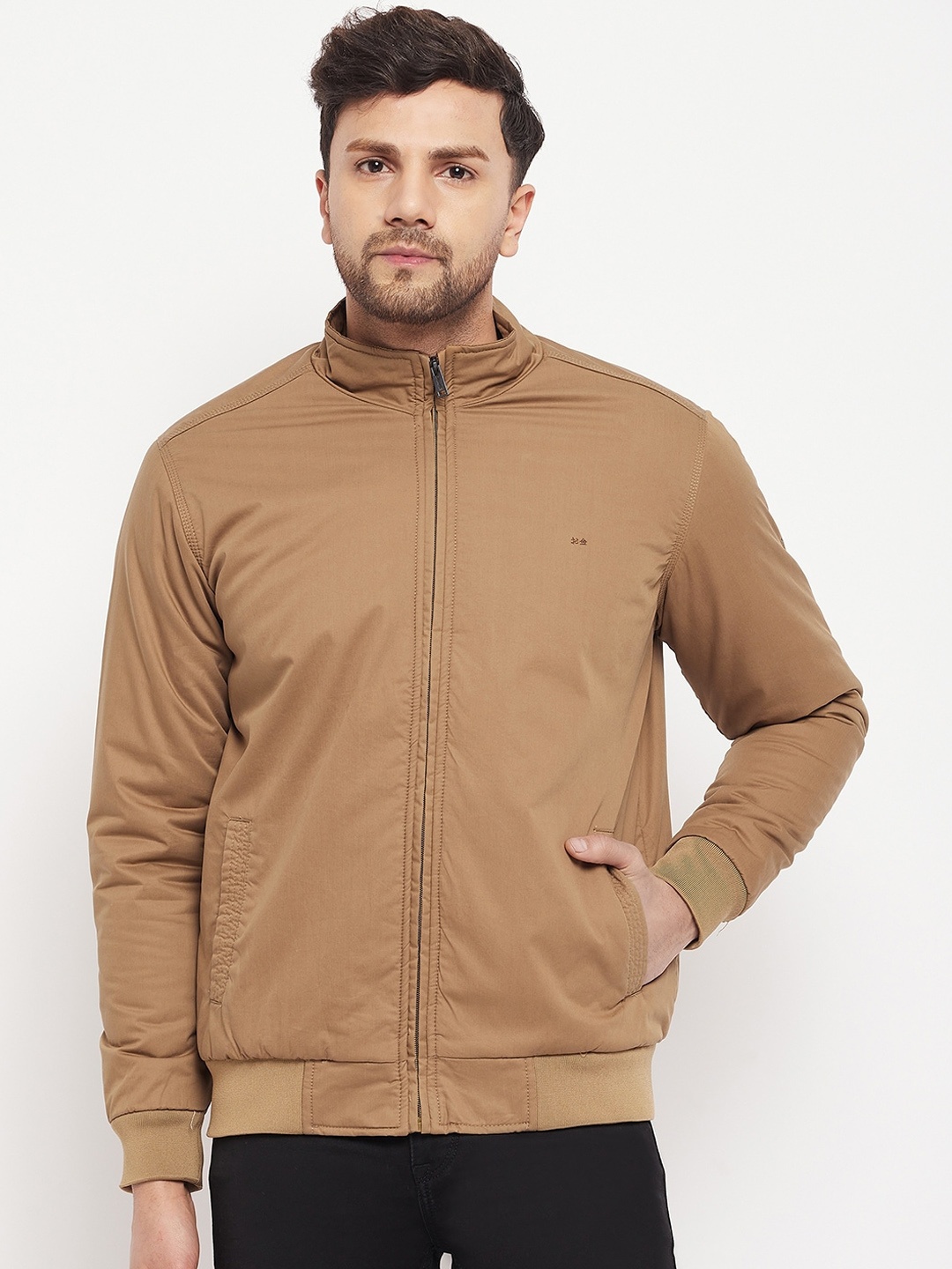 

Okane Men Cotton Lightweight Bomber Jacket, Khaki