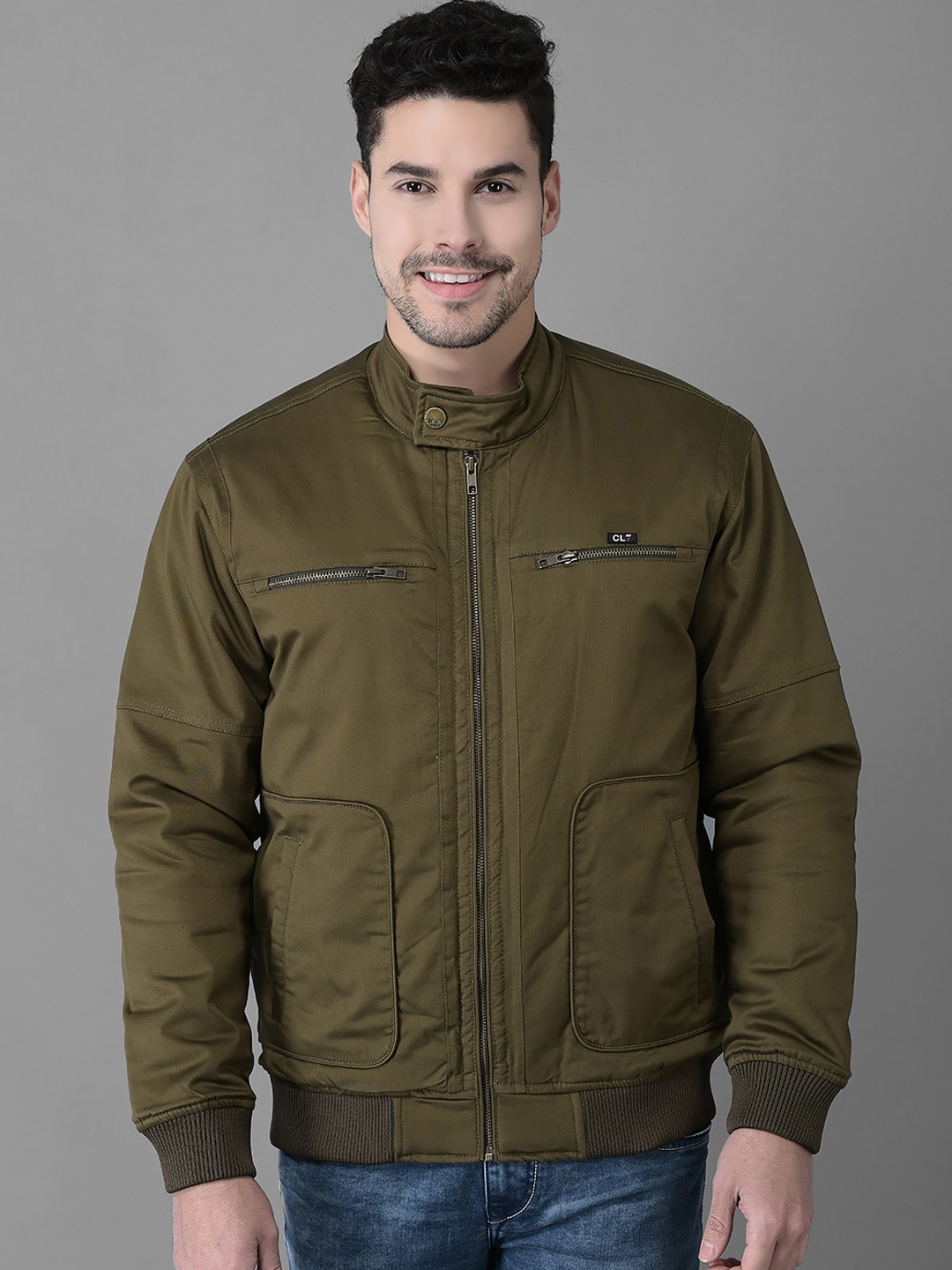 

Canary London Men Cotton Lightweight Bomber Jacket, Olive