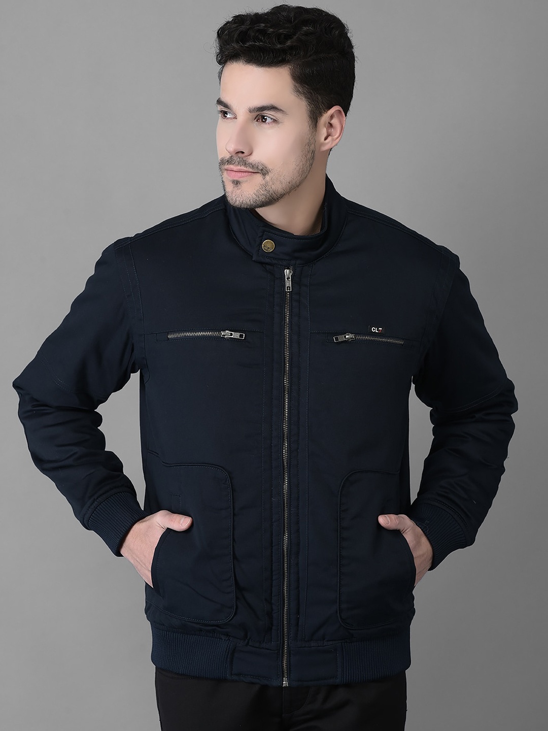 

Canary London Men Cotton Lightweight Bomber Jacket, Navy blue