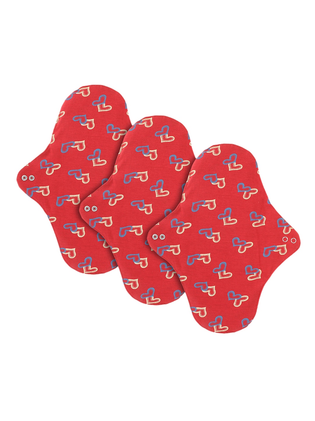 

CareDone Set of 3 Ultra Thin 4-Layered Rash Free Reusable Sanitary Cloth Pads - Red