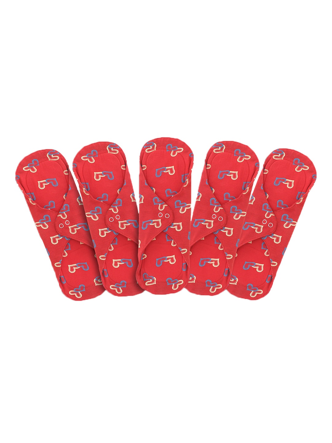 

CareDone Set of 5 Ultra Thin 4-Layered Rash Free Reusable Sanitary Cloth Pads - Red