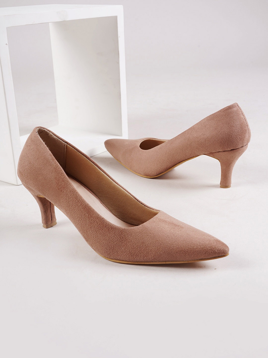 

Get Glamr Women Suede Kitten Pumps, Nude