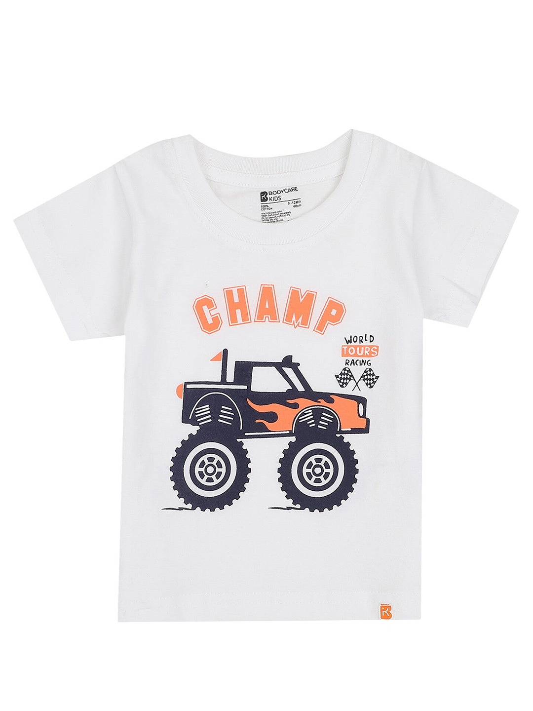 

Bodycare Kids Boys Antiviral & Antibacterial Graphic Printed Cotton T-shirt, White