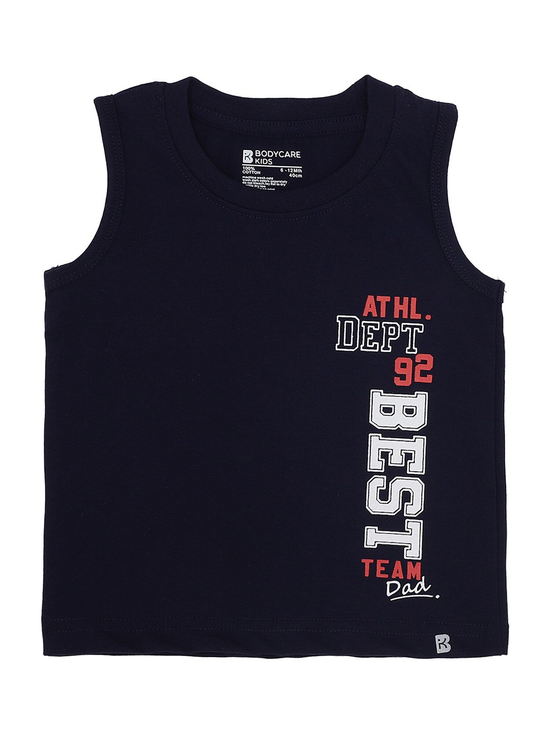 

Bodycare Kids Boys Typography Printed Cotton T-shirt, Navy blue