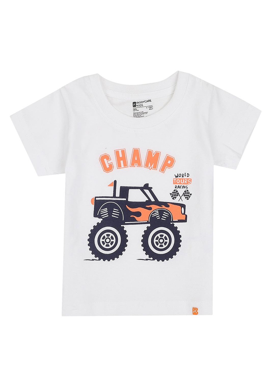 

Bodycare Kids Boys Antiviral & Antibacterial Grahic Printed Cotton T-shirt, White