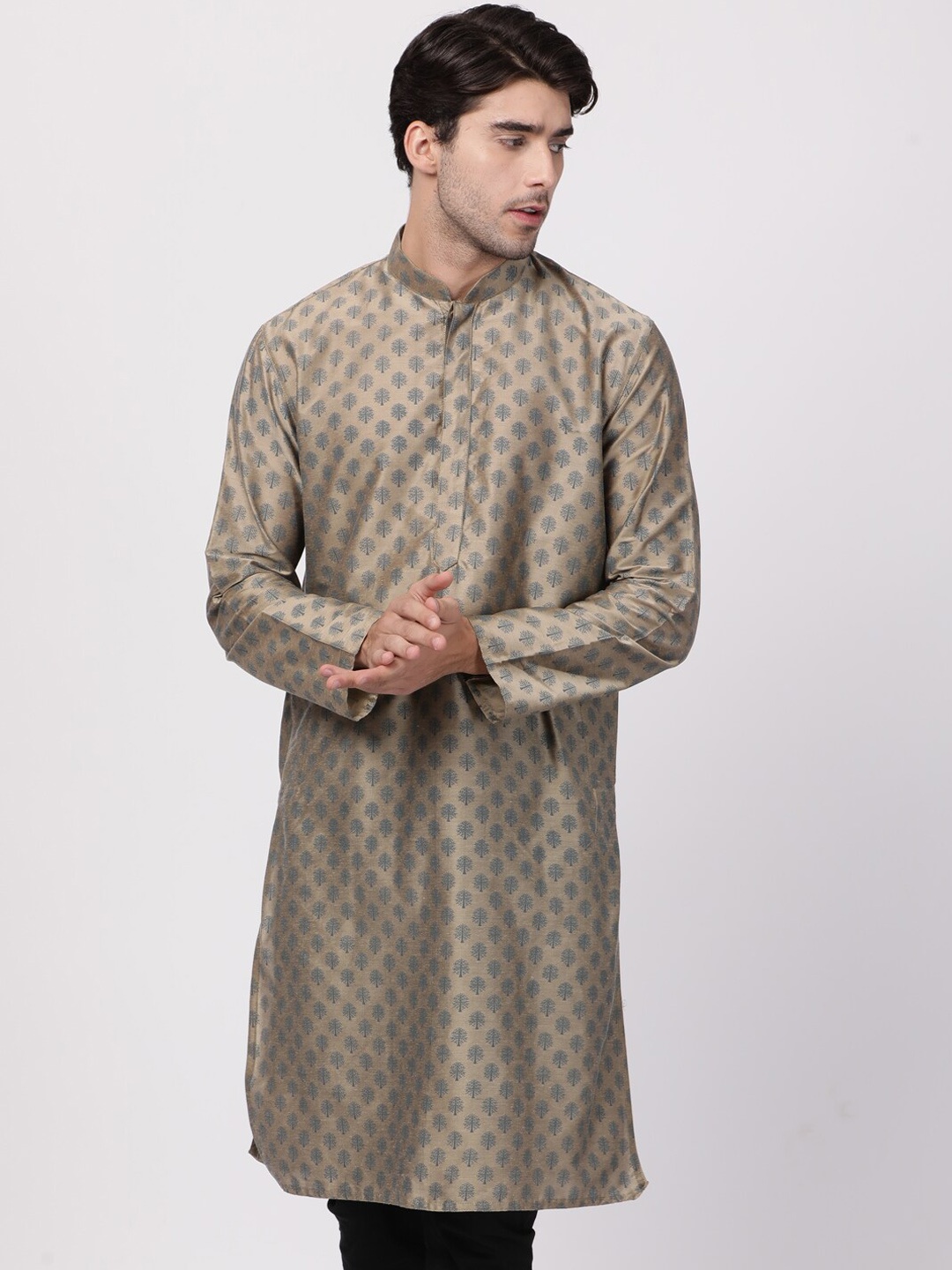 

VASTRAMAY Men Ethnic Motifs Printed Kurta, Beige