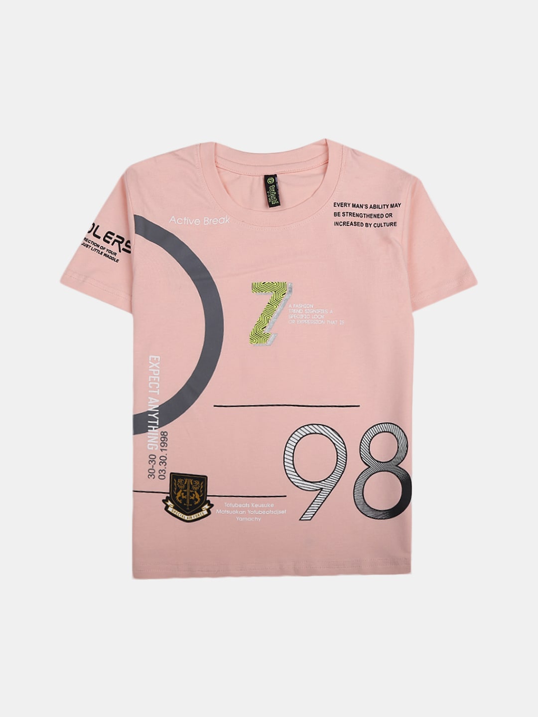 

V-Mart Boys Typography Printed Cotton T-shirt, Pink