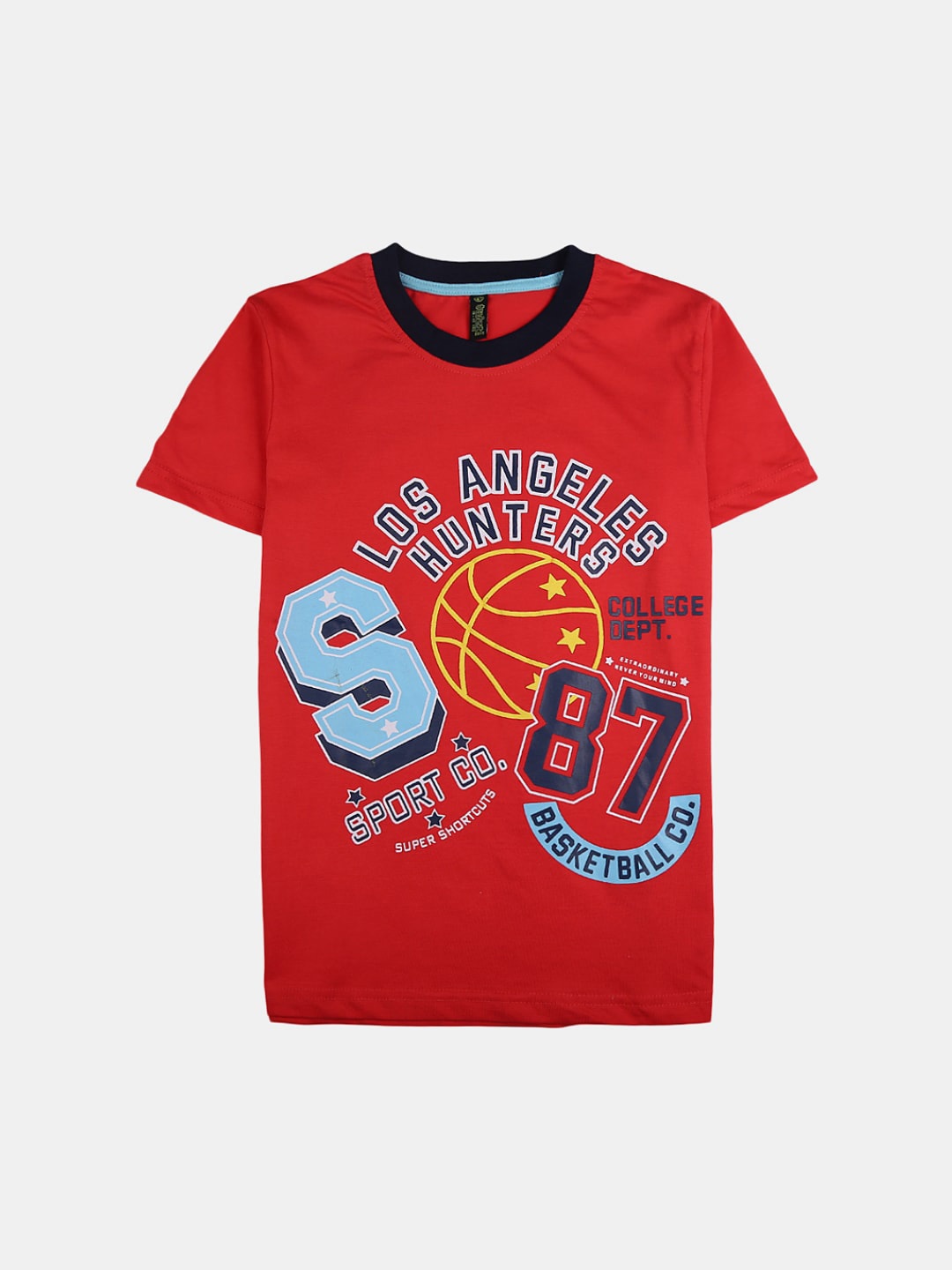 

V-Mart Boys Red Typography Printed Cotton T-shirt