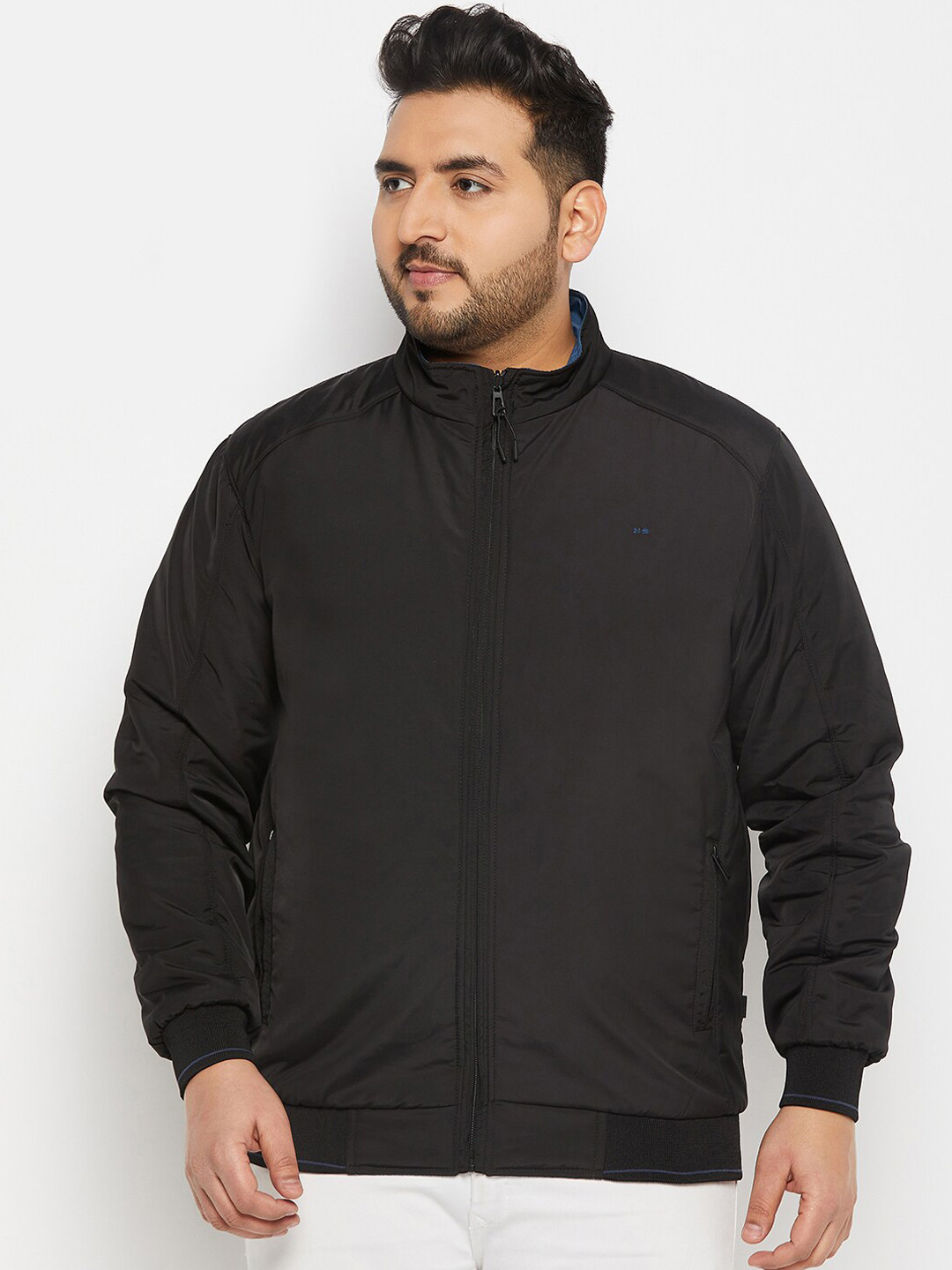 

Okane Men Plus Size Reversible Bomber Jacket, Black