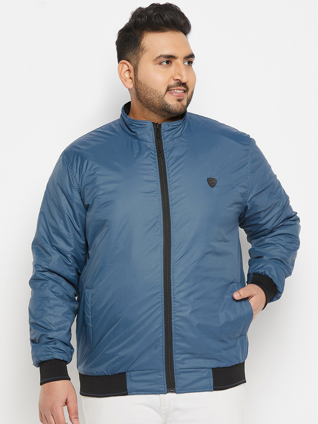

Okane Men Plus Size Reversible Bomber Jacket, Black