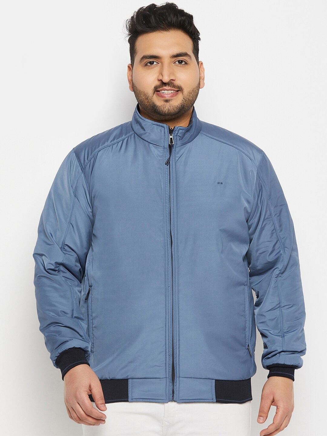

Okane Men Plus Size Reversible Bomber Jacket, Blue