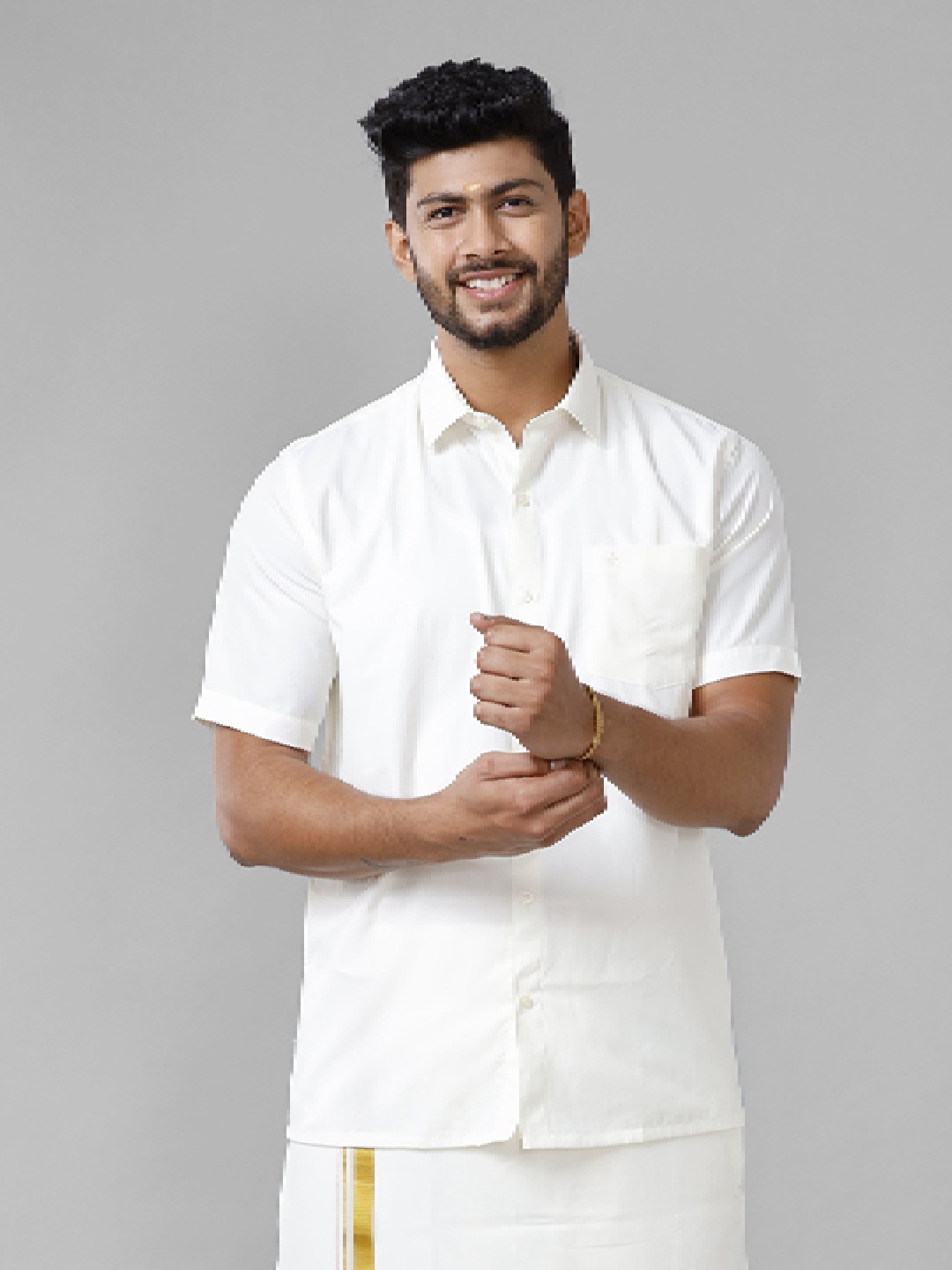 

Ramraj Men Tailored Fit Formal Shirt, White
