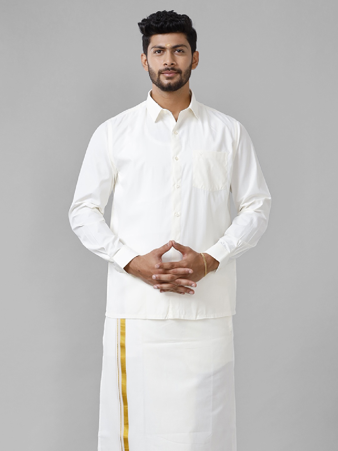 

Ramraj Men Regular Fit Casual Shirt, Beige