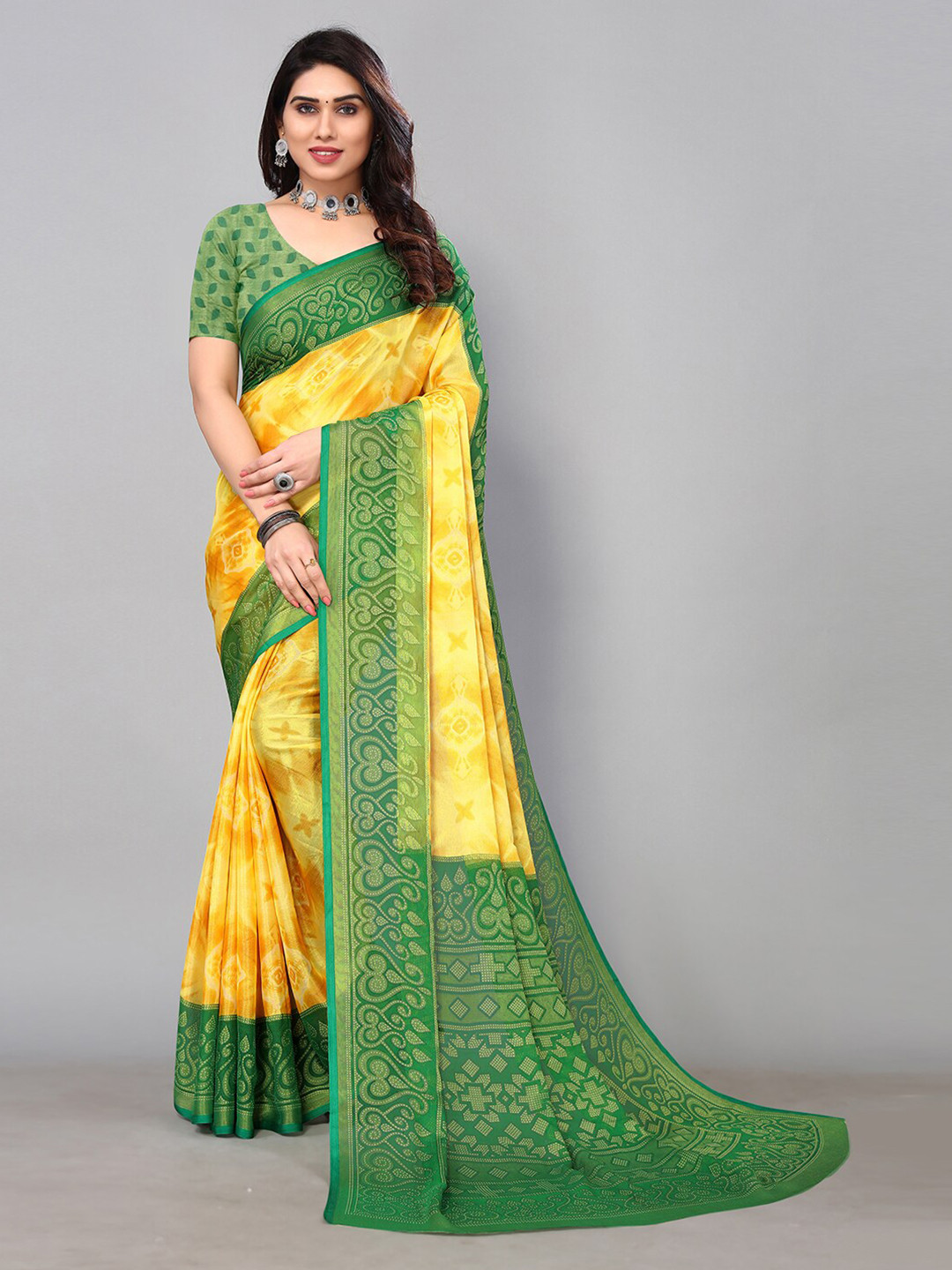 

KALINI Ethnic Motifs Printed Saree, Yellow