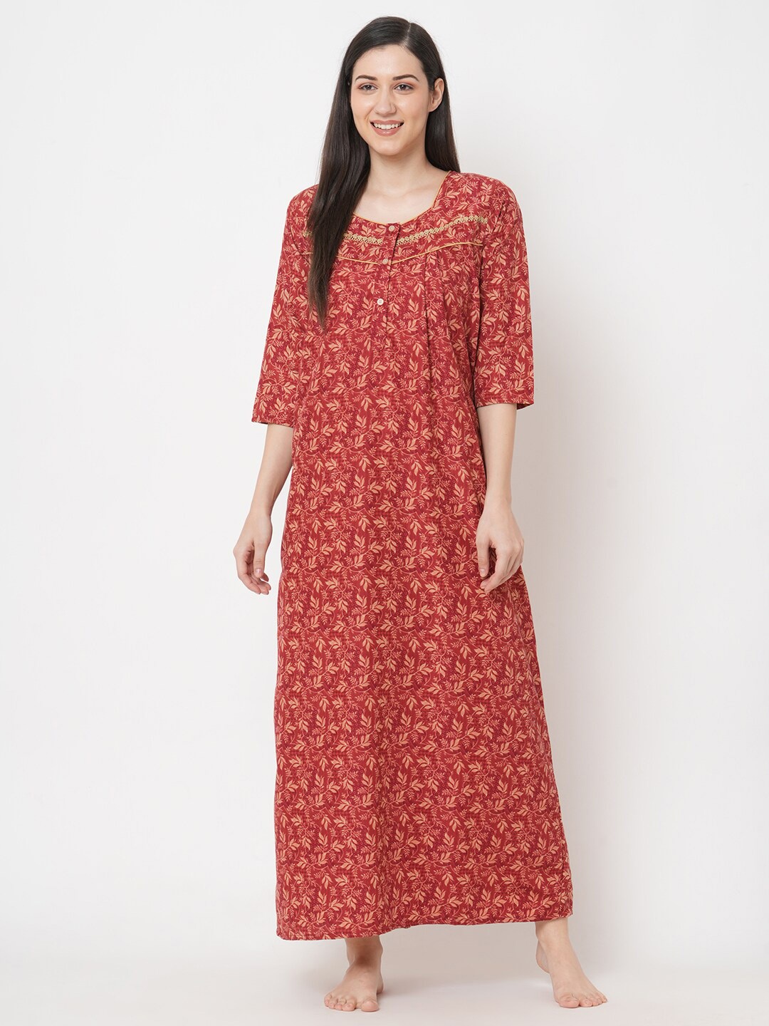 

SDL by Sweet Dreams Floral Printed Maxi Nightdress, Red