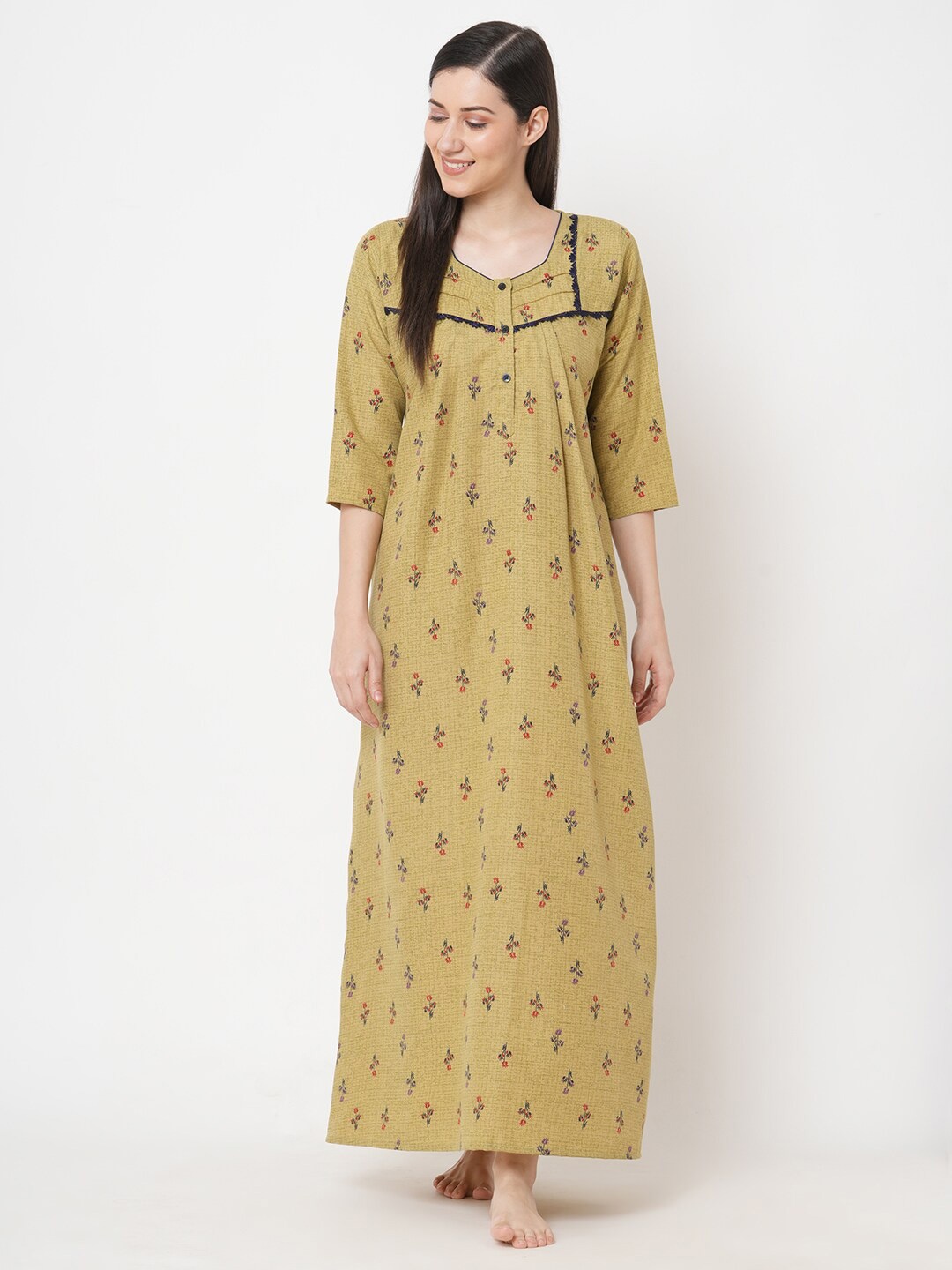 

SDL by Sweet Dreams Floral Printed Maxi Nightdress, Yellow