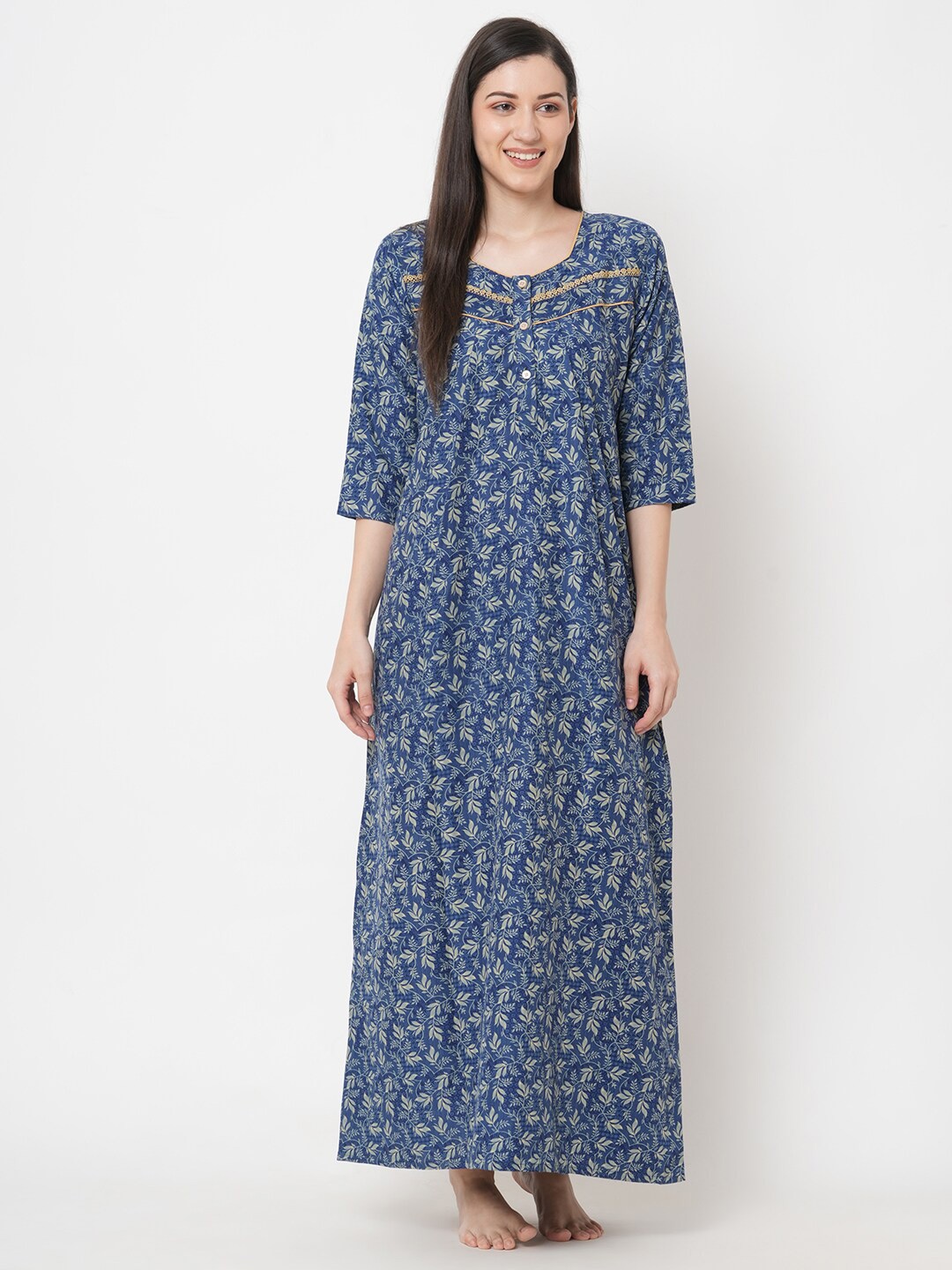 

SDL by Sweet Dreams Floral Printed Maxi Nightdress, Blue