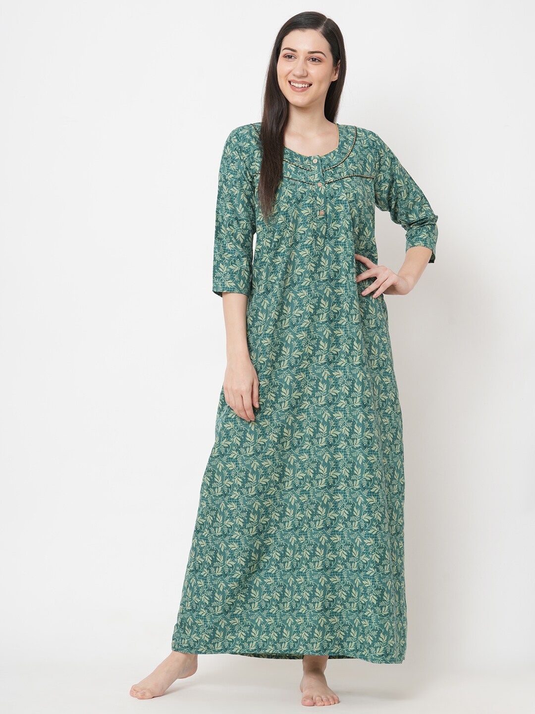 

SDL by Sweet Dreams Floral Printed Maxi Nightdress, Green