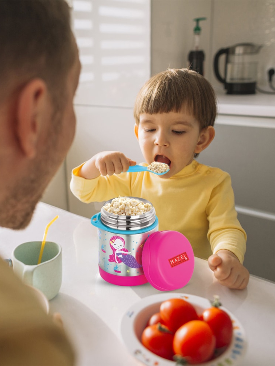 

HAZEL Pink 2 Pcs Vaccupot Food Flask with Spoon 350 ml