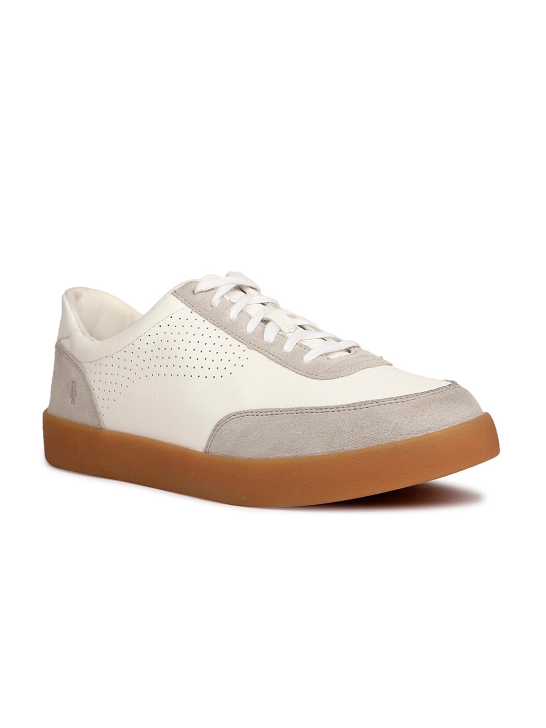 

Hush Puppies Men Colourblocked Suede Sneakers, White