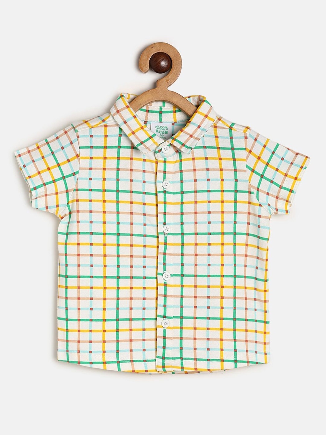 

MINI KLUB Boys Windowpane Checks Pure Cotton Casual Shirt, Pink