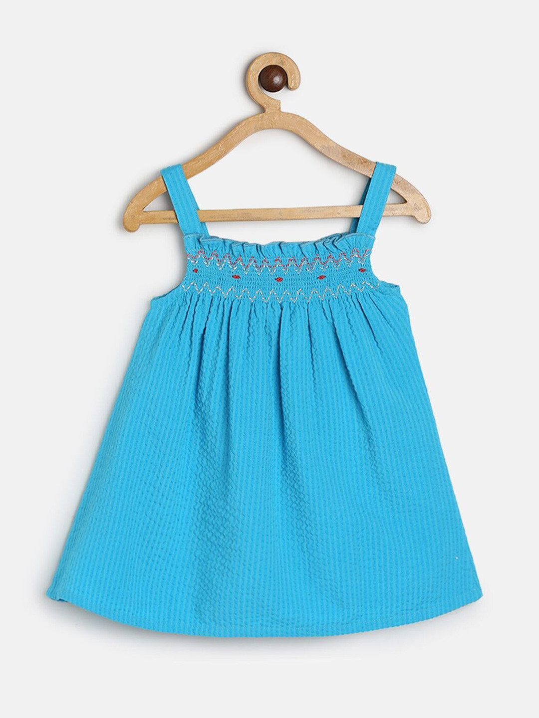 

MINI KLUB A-line Smocked Cotton Top, Blue