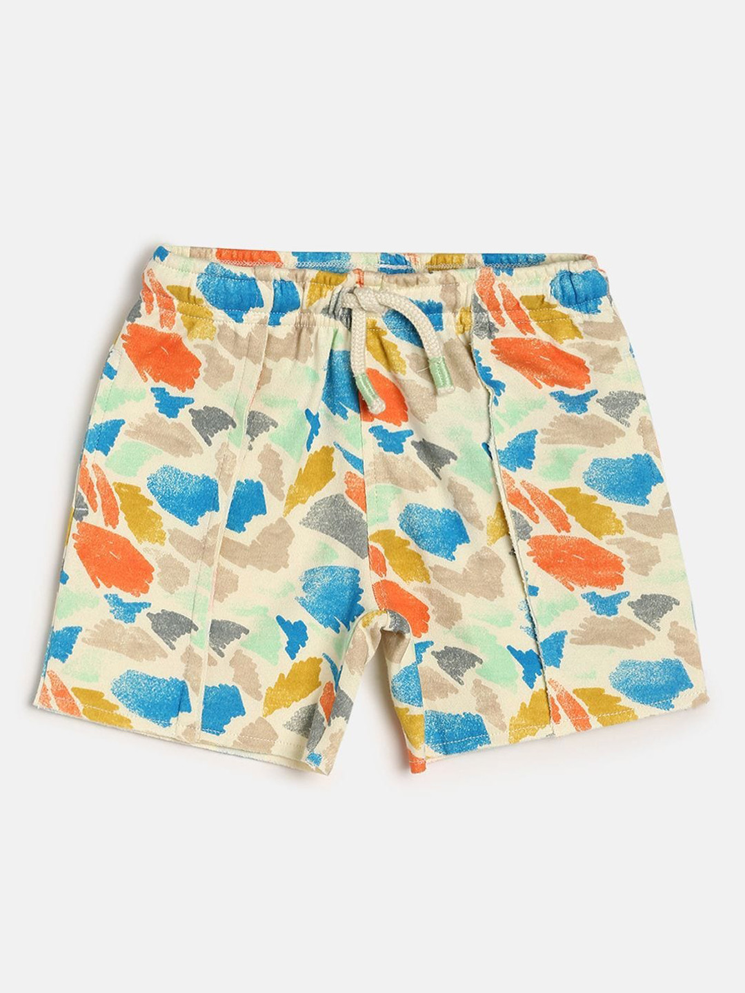 

MINI KLUB Boys Printed Pure Cotton Shorts, Cream