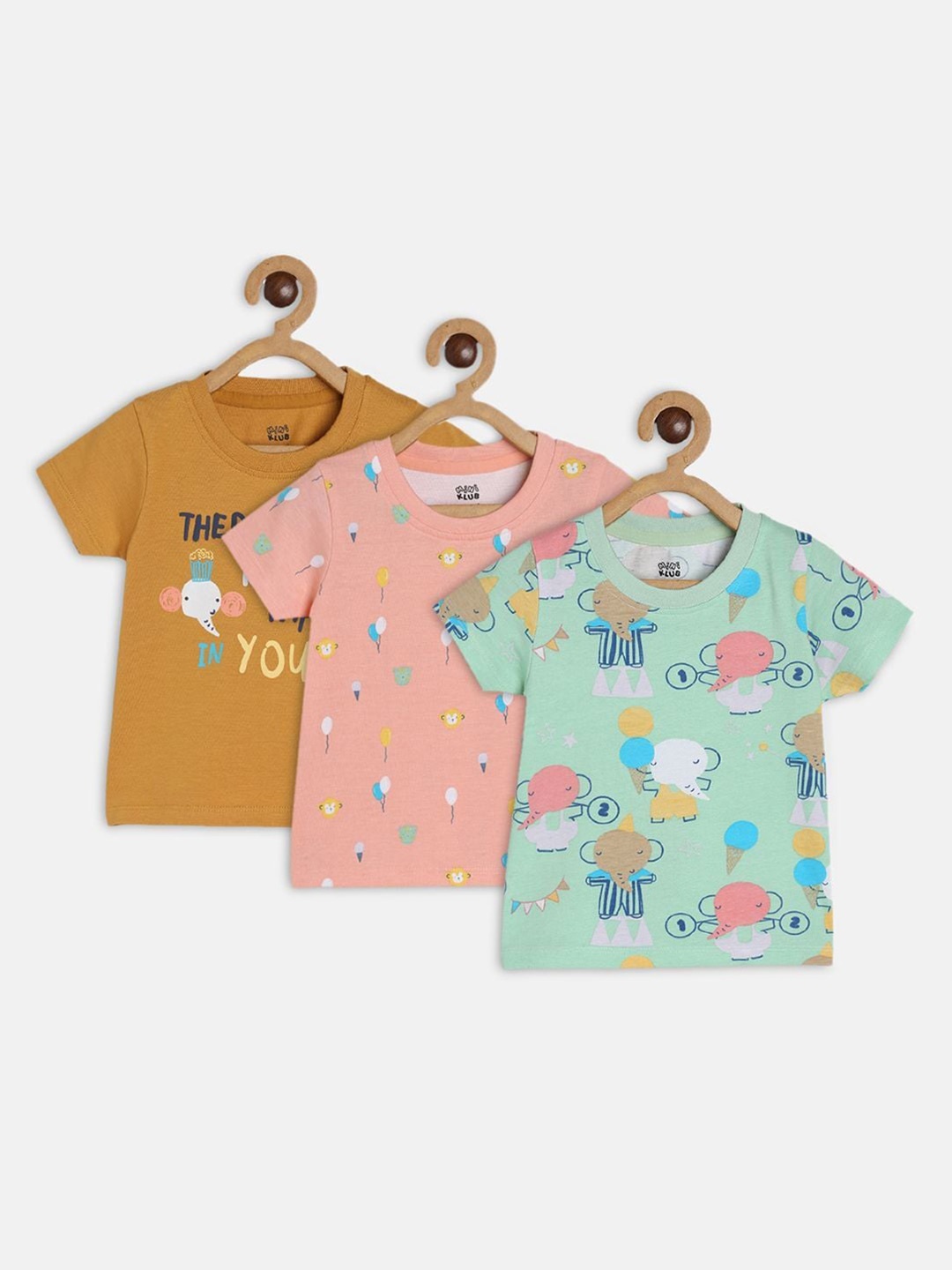 

MINI KLUB Boys Graphic Printed Round Neck Short Sleeve Pure Cotton T-shirt, Sea green