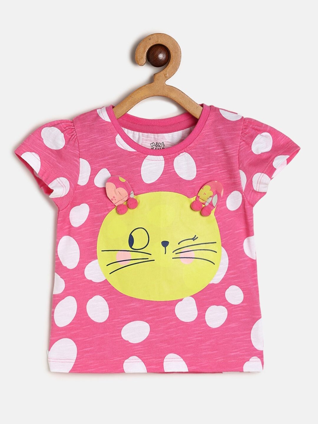 

MINI KLUB Print Applique Pure Cotton Top, Purple