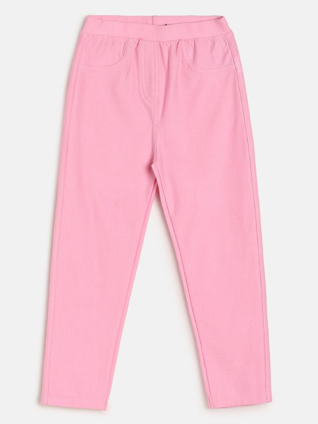 

MINI KLUB Kids Girls Solid Slip On Jeggings, Pink