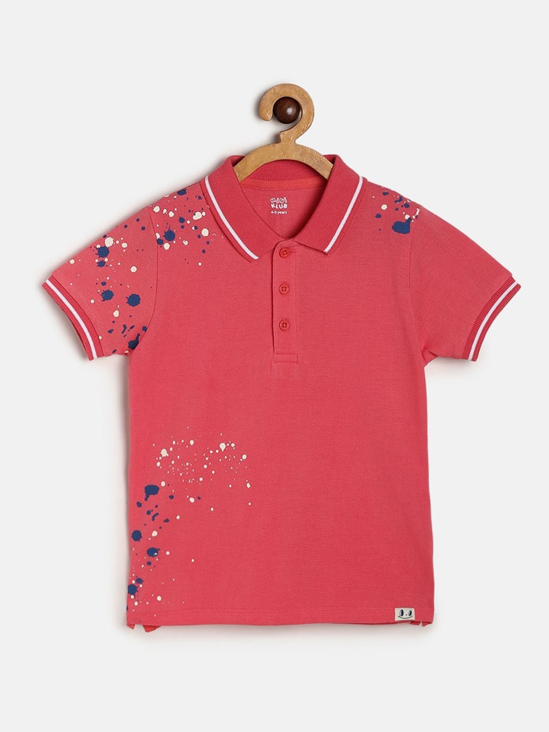 

MINI KLUB Boys Polo Collar Pure Cotton T-shirt, Pink