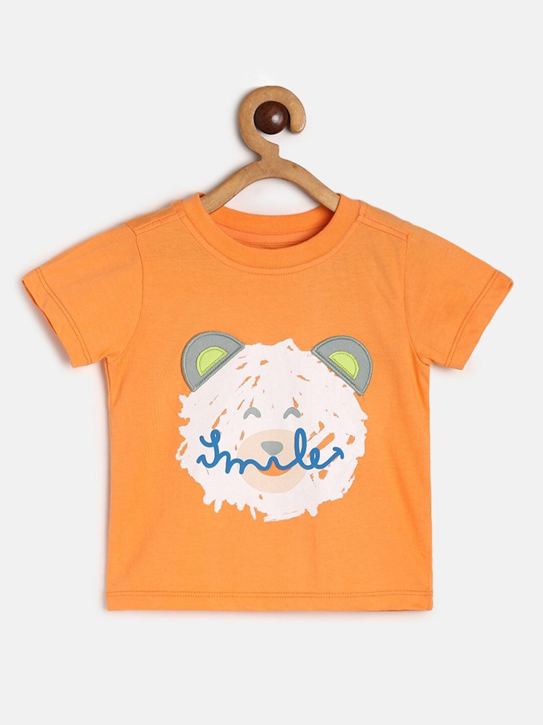 

MINI KLUB Boys Graphic Printed Cotton T-shirt, Orange