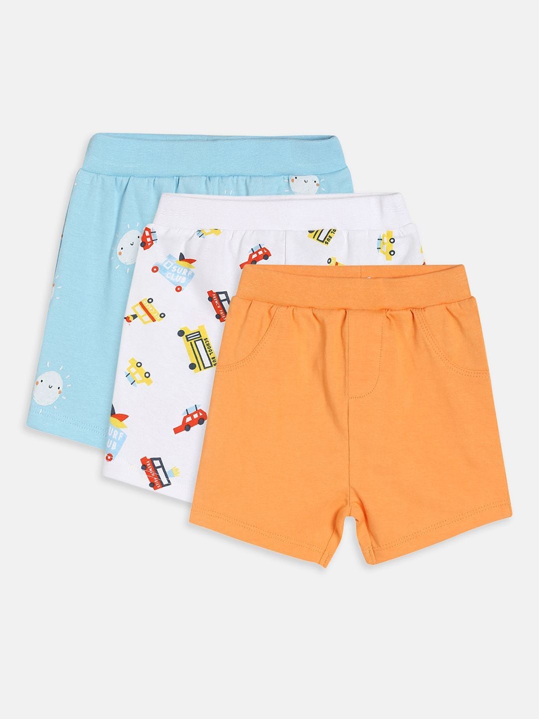 

MINI KLUB Boys Pack Of 3 Conversational Printed Shorts, Orange