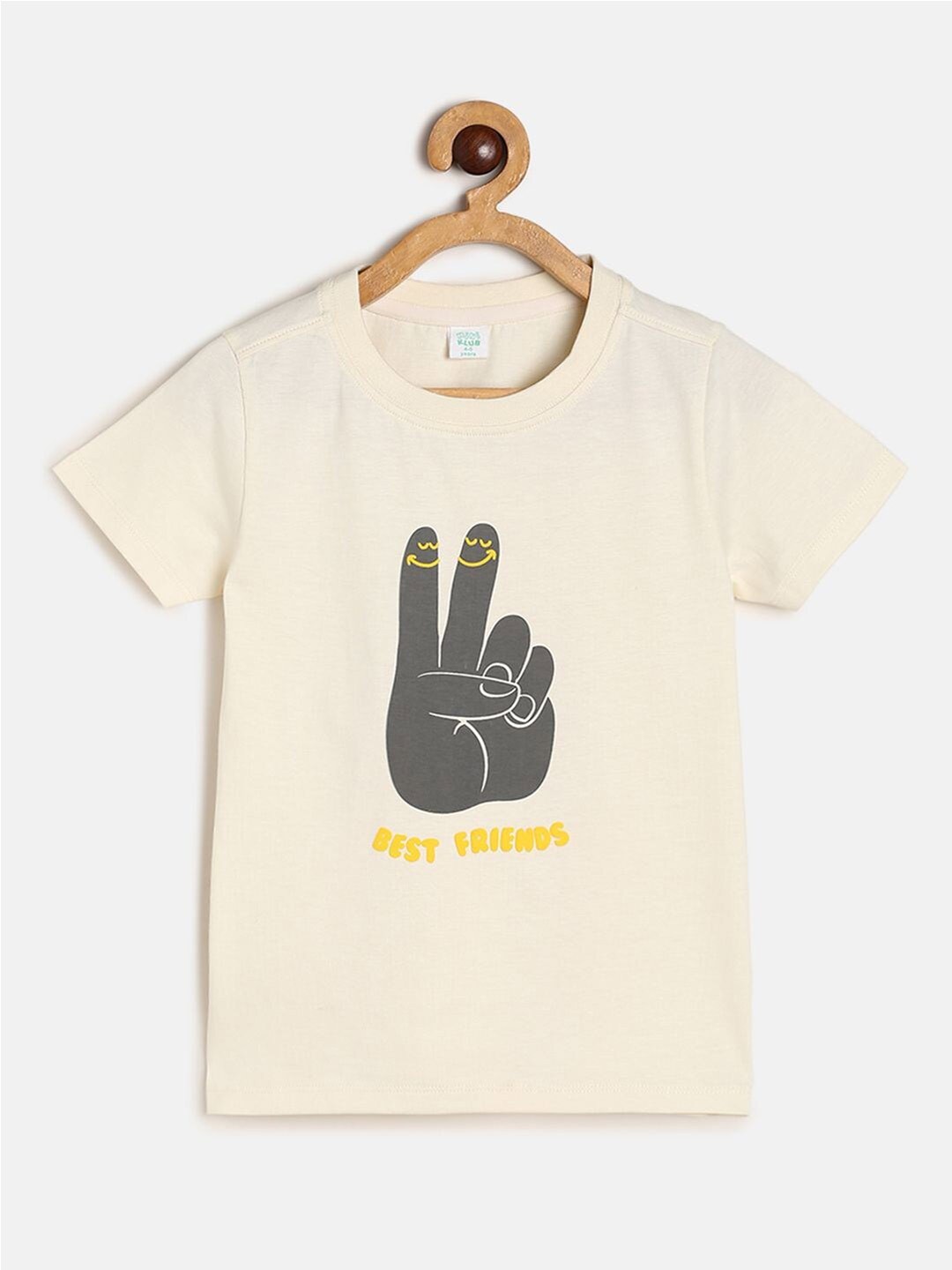

MINI KLUB Boys Printed Round Neck T-shirt, Beige
