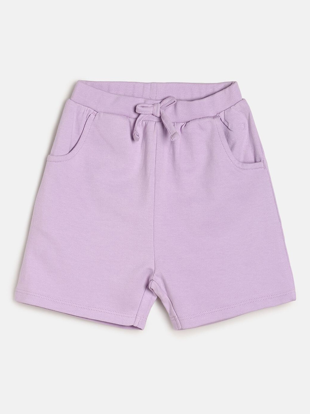 

MINI KLUB Girls Mid-Rise Cotton Shorts, Lavender