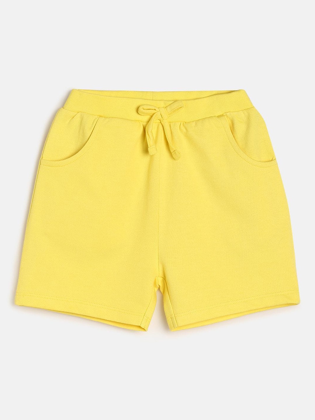 

MINI KLUB Girls Mid-Rise Cotton Shorts, Yellow