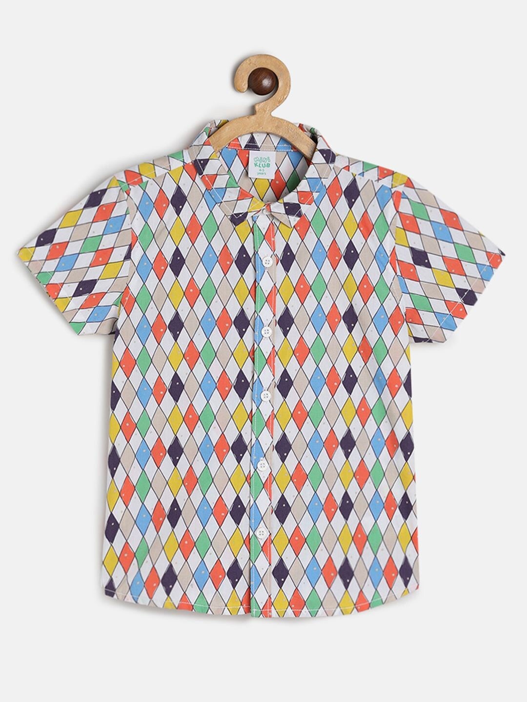 

MINI KLUB Boys Printed Casual Cotton Shirt, Orange