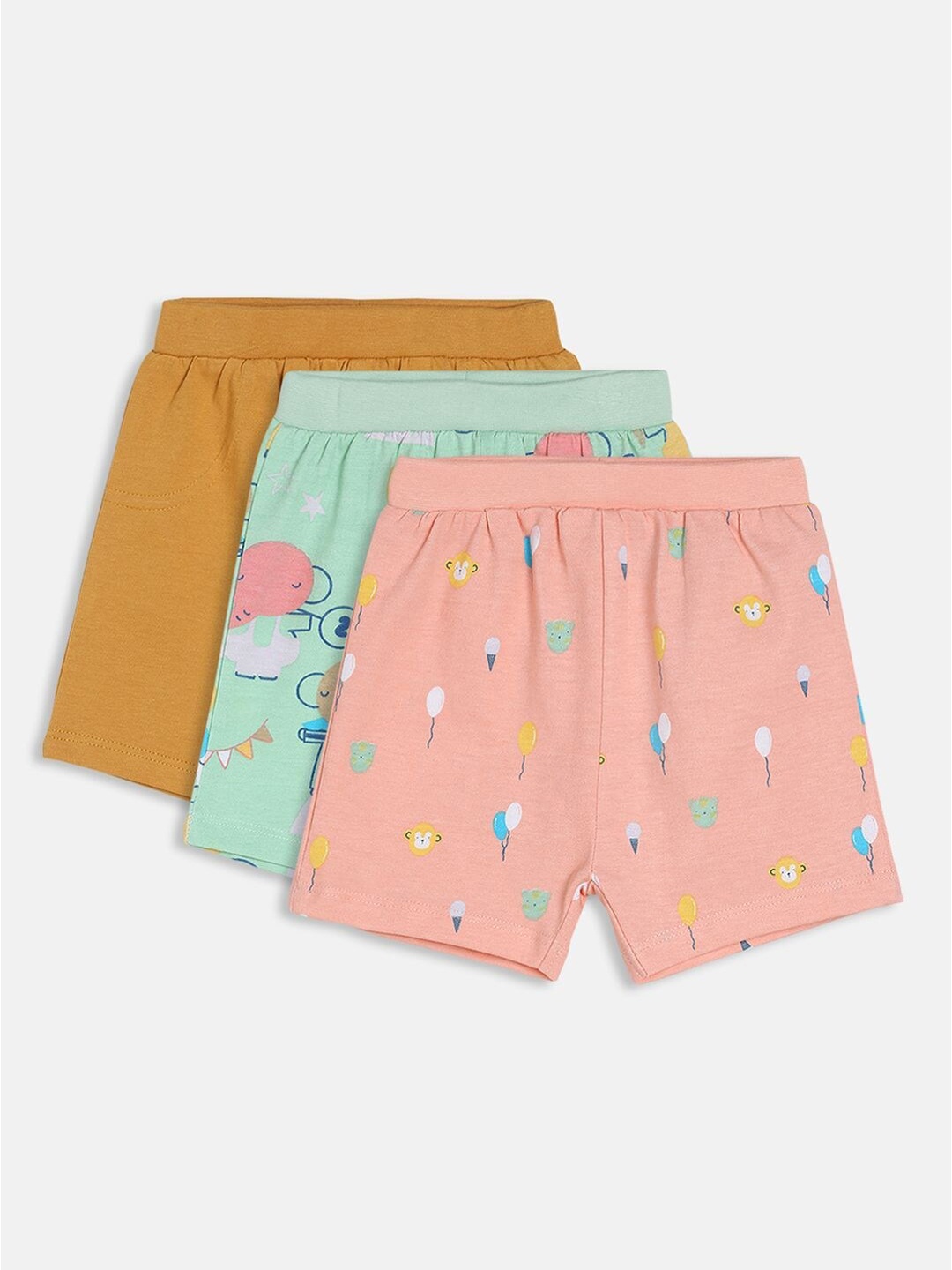 

MINI KLUB Boys Pack Of 3 Printed Cotton Shorts, Pink