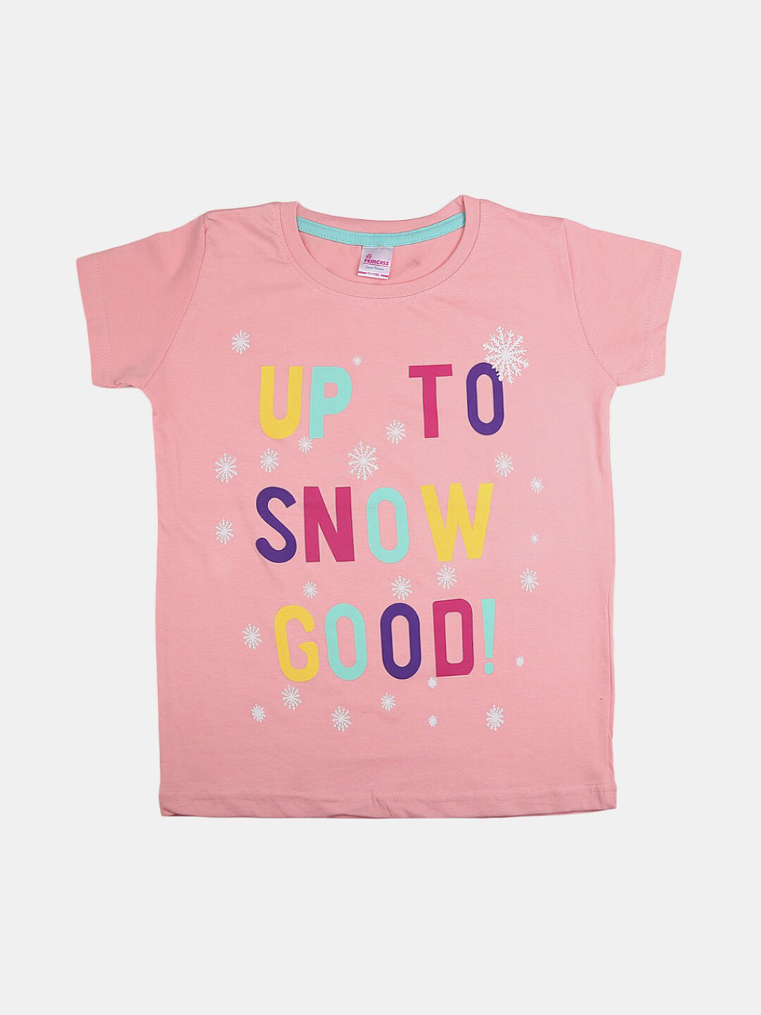 

V-Mart Girls Pink Typography Printed Round Neck Cotton T-Shirt