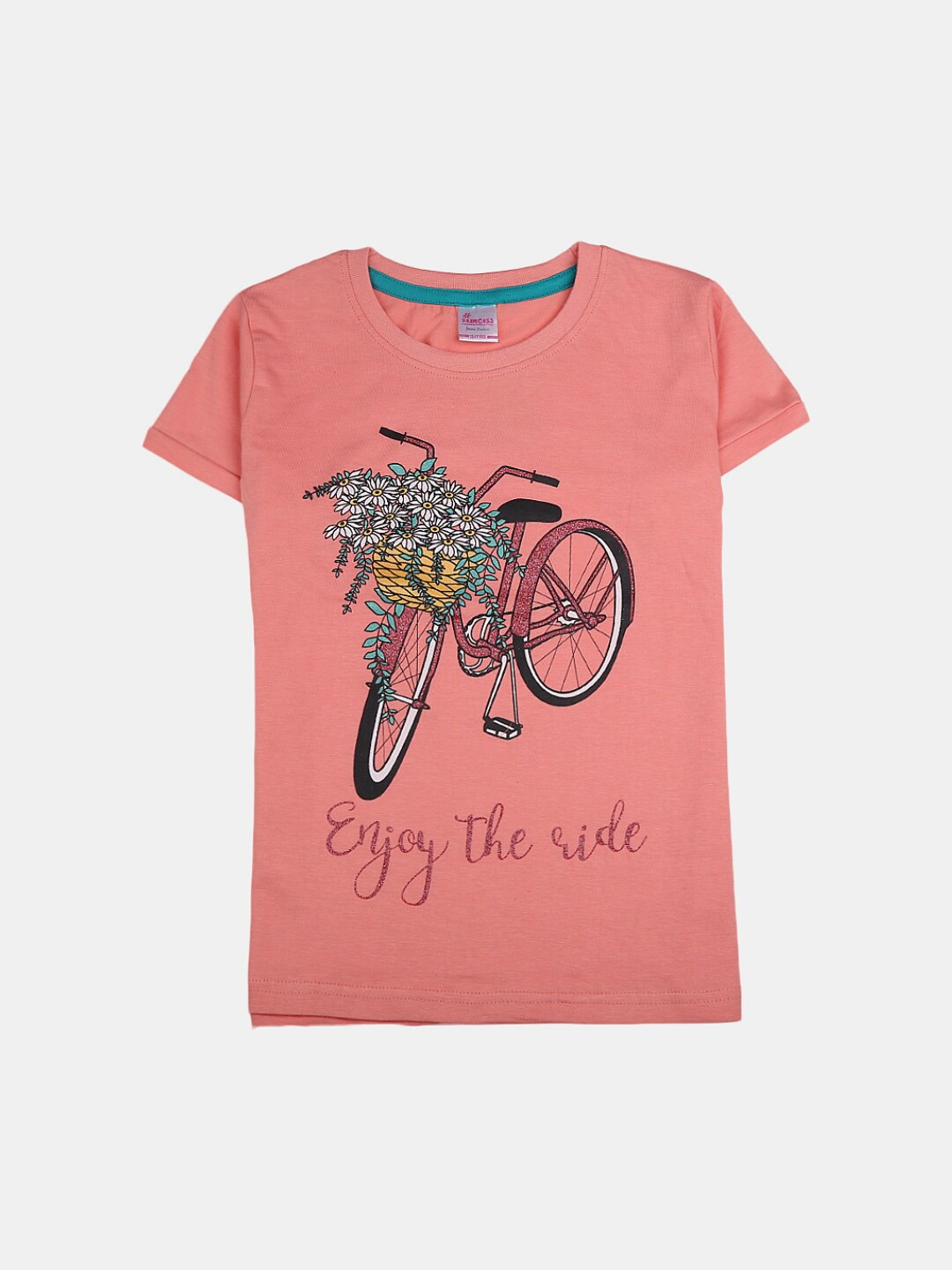 

V-Mart Girls Graphic Printed Cotton T-shirt, Orange